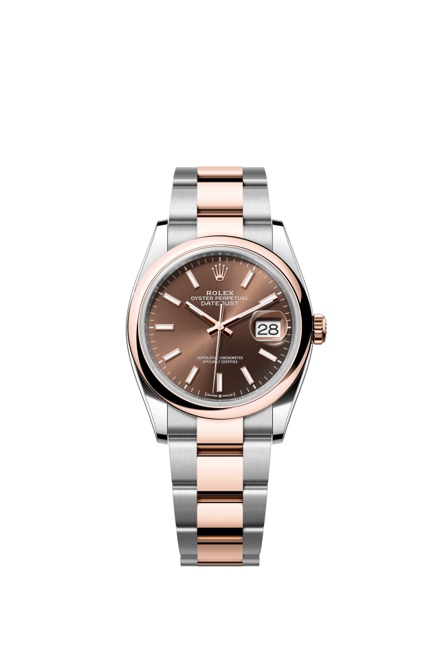 Rolex Datejust 36, Oyster, 36 mm, Oystersteel and Everose gold, chocolate dial