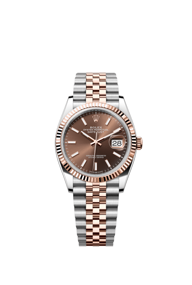 Rolex Datejust 36, Oyster, 36 mm, Oystersteel and Everose gold, chocolate dial