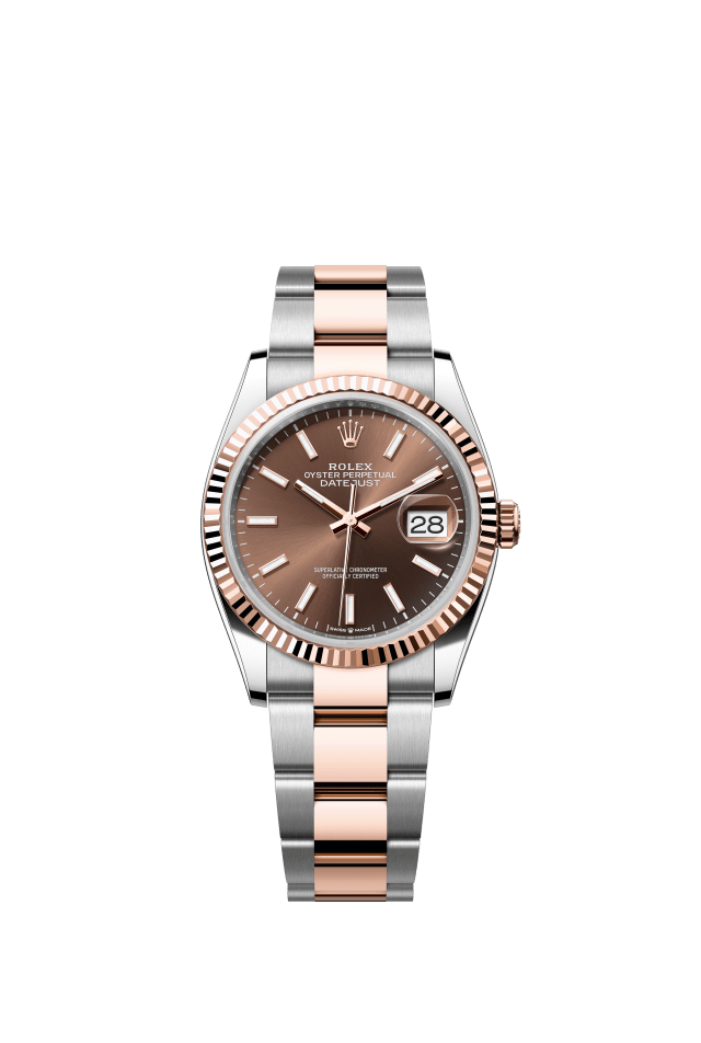 Rolex Datejust 36, Oyster, 36 mm, Oystersteel and Everose gold, chocolate dial