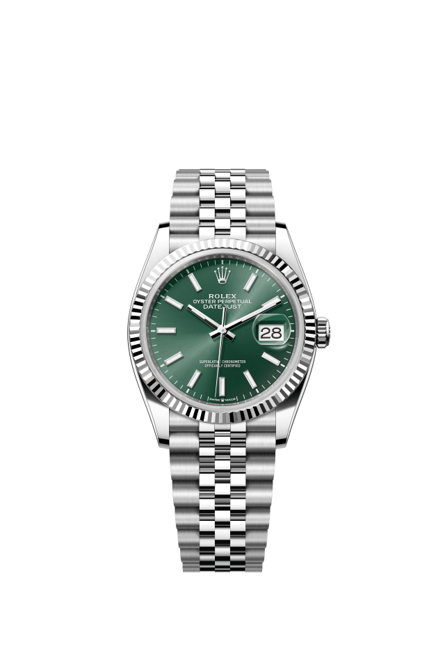 Rolex Datejust 36, Oyster, 36 mm, Oystersteel and white gold, mint green dial