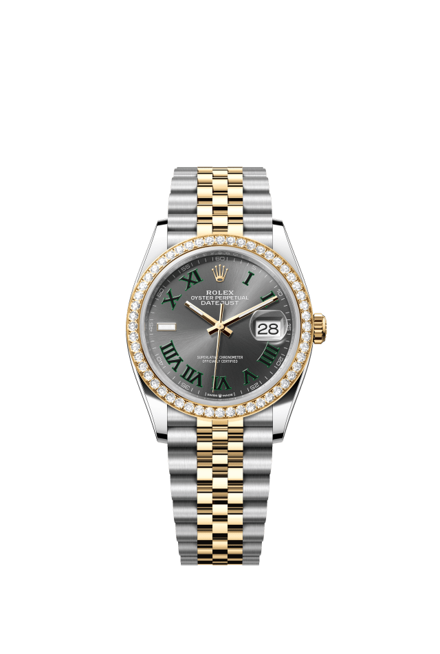 Rolex Datejust 36, Oyster, 36 mm, Oystersteel, yellow gold and diamonds, slate dial