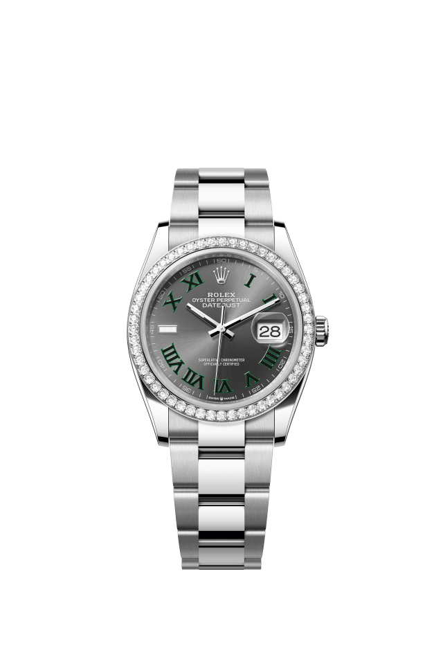 Rolex Datejust 36, Oyster, 36 mm, Oystersteel, white gold and diamonds, slate dial