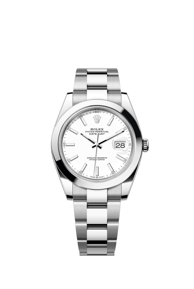 Rolex Datejust 41, Oyster, 41 mm, Oystersteel, white dial
