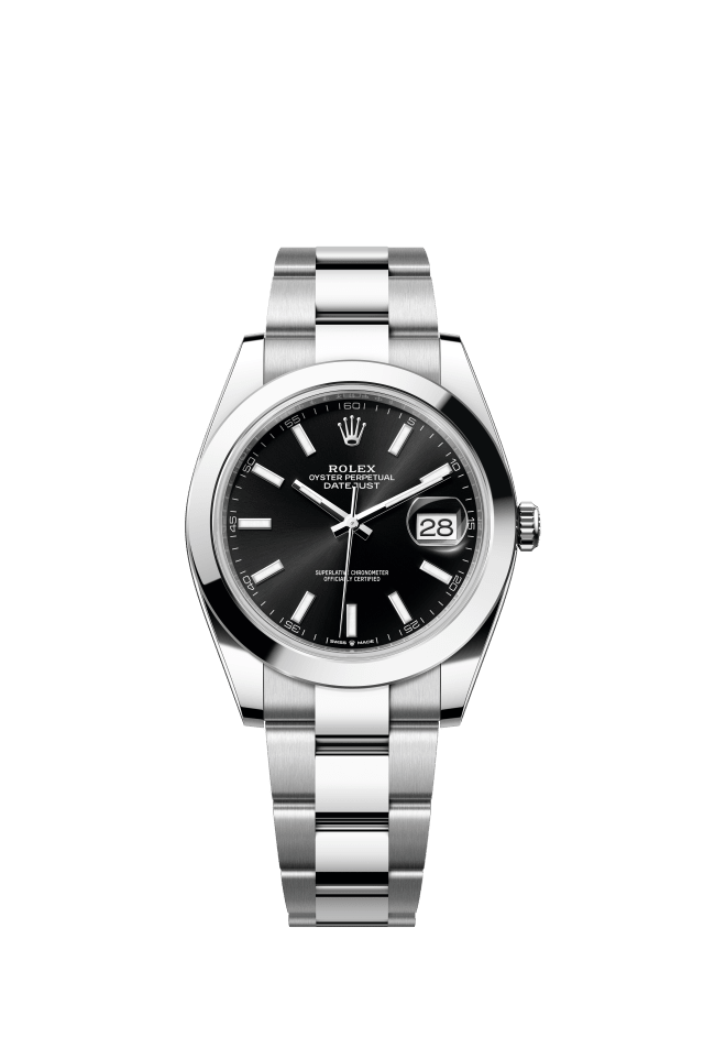 Rolex Datejust 41, Oyster, 41 mm, Oystersteel, bright black dial