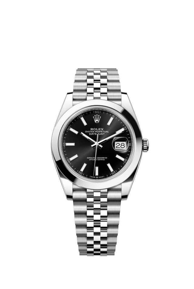 Rolex Datejust 41, Oyster, 41 mm, Oystersteel, bright black dial