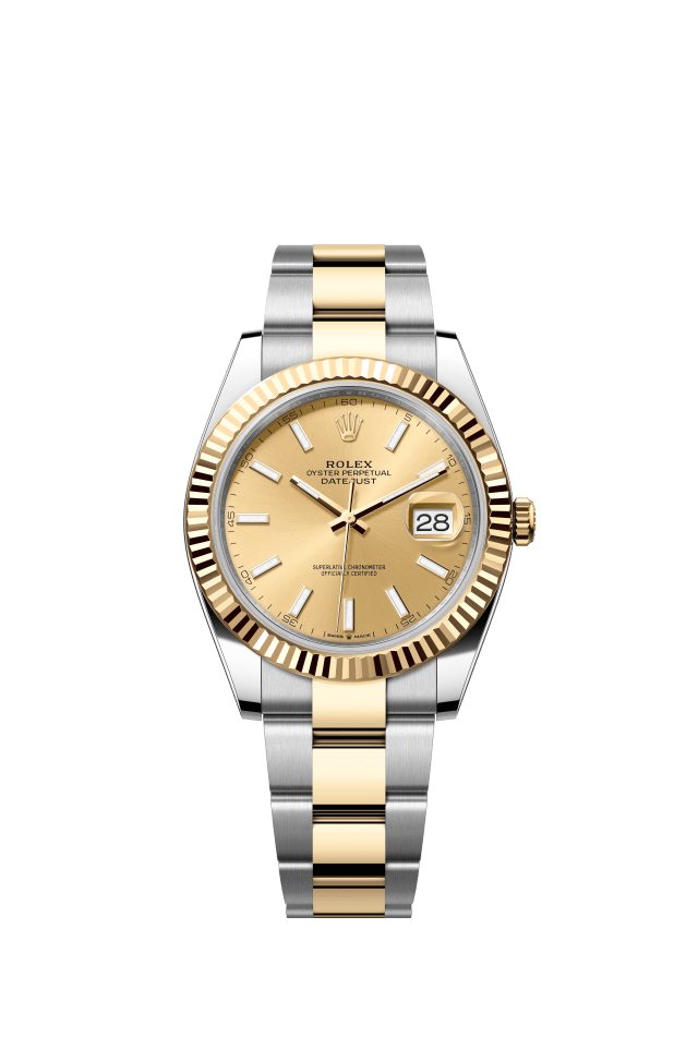 Rolex Datejust 41, Oyster, 41 mm, Oystersteel and yellow gold, champagne-colour dial