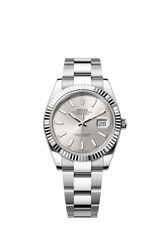 Rolex Datejust 41, Oyster, 41 mm, Oystersteel and white gold, silver dial