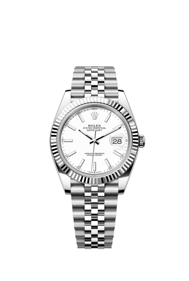Rolex Datejust 41, Oyster, 41 mm, Oystersteel and white gold, white dial