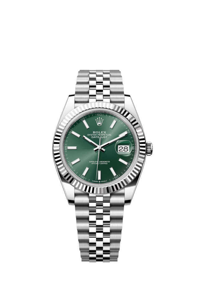 Rolex Datejust 41, Oyster, 41 mm, Oystersteel and white gold, mint green dial