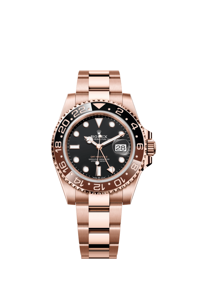 Rolex GMT-Master II, Oyster, 40 mm, Everose gold, black dial