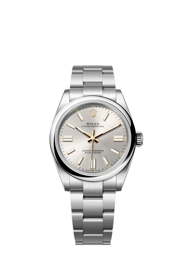 Rolex Oyster Perpetual 41, Oyster, 41 mm, Oystersteel, silver dial