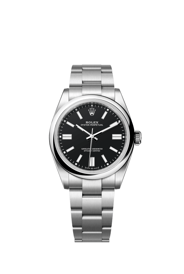 Rolex Oyster Perpetual 41, Oyster, 41 mm, Oystersteel, black dial