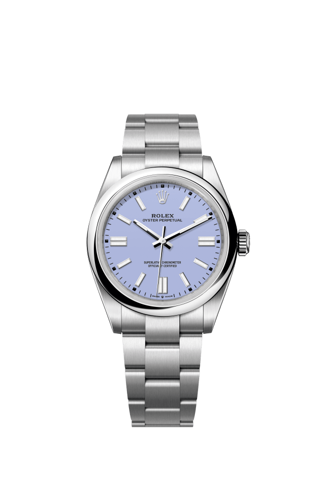 Rolex Oyster Perpetual 41, Oyster, 41 mm, Oystersteel, lavender dial