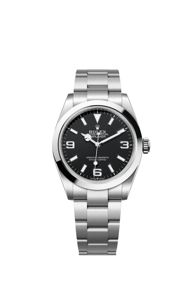 Rolex Explorer 40, Oyster, 40 mm, Oystersteel, black dial