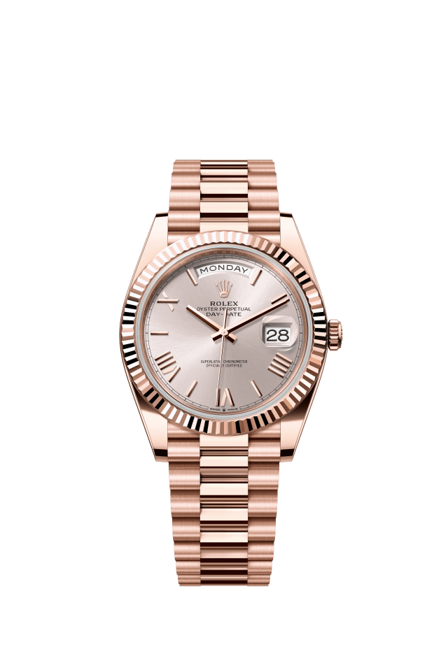 Rolex Day-Date 40, Oyster, 40 mm, Everose gold, sundust dial