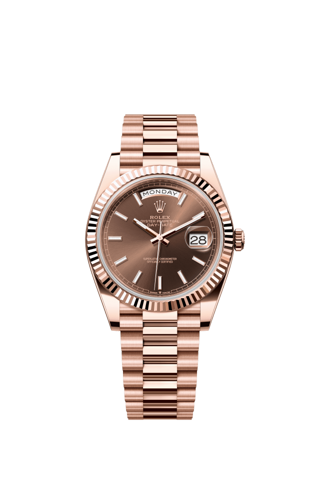 Rolex Day-Date 40, Oyster, 40 mm, Everose gold, chocolate dial