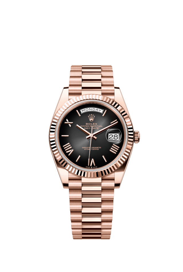Rolex Day-Date 40, Oyster, 40 mm, Everose gold, slate ombré dial