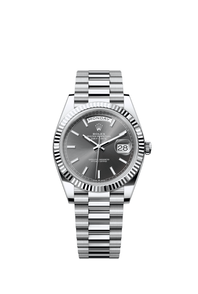 Rolex Day-Date 40, Oyster, 40 mm, platinum, slate dial