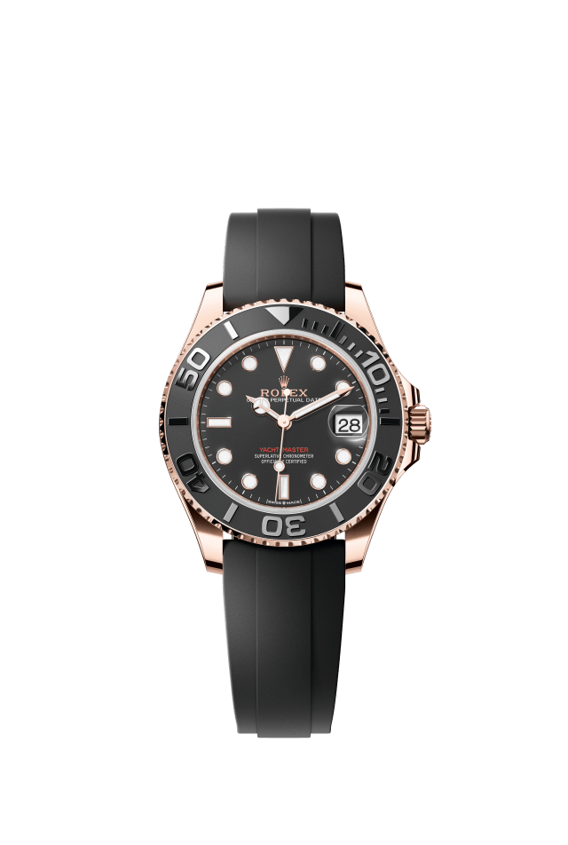 Rolex Yacht-Master 37, Oyster, 37 mm, Everose gold, intense black dial