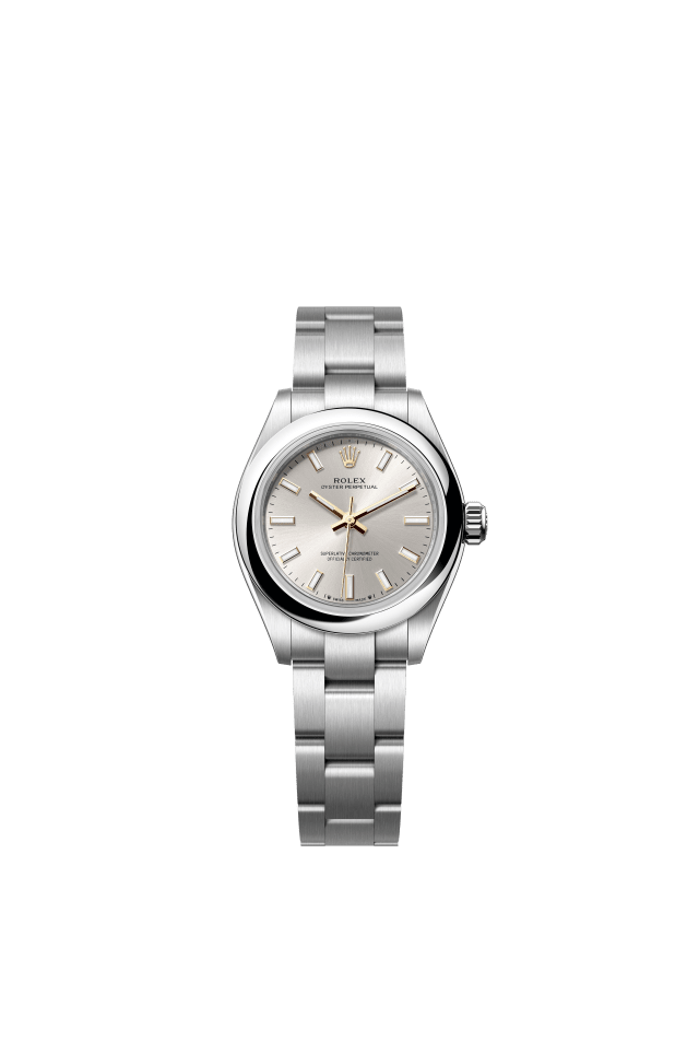 Rolex Oyster Perpetual 28, Oyster, 28 mm, Oystersteel, silver dial