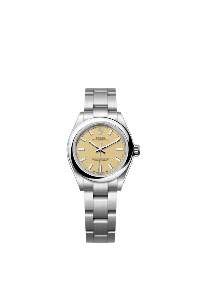 Rolex Oyster Perpetual 28, Oyster, 28 mm, Oystersteel, beige dial
