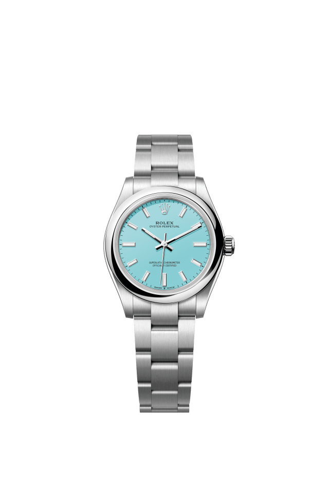 Rolex Oyster Perpetual 31, Oyster, 31 mm, Oystersteel, turquoise blue dial
