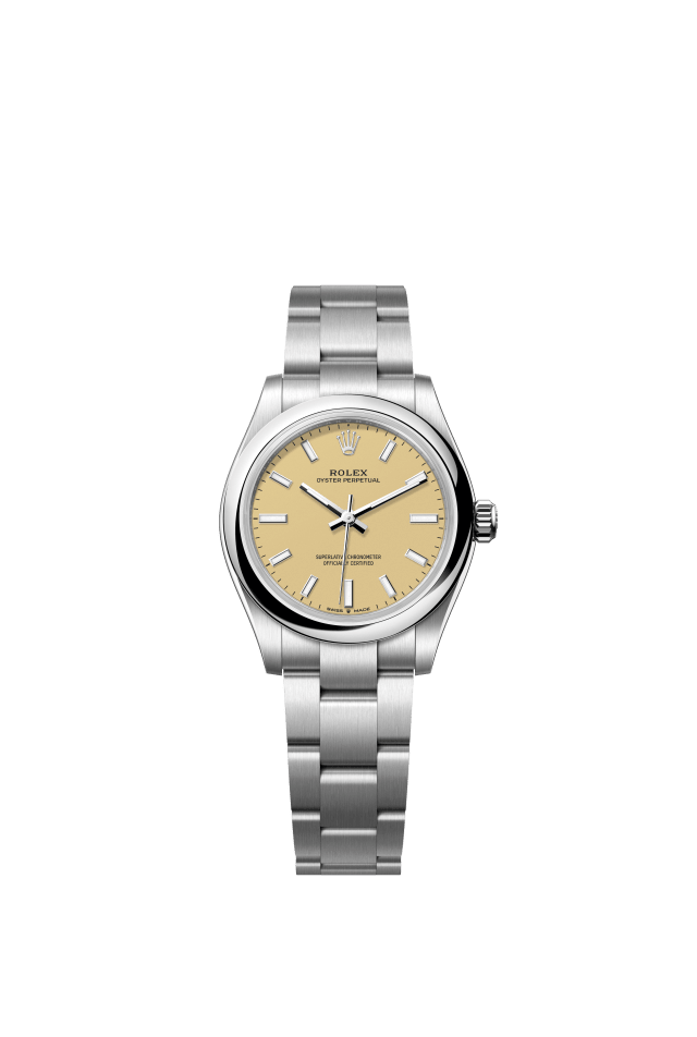 Rolex Oyster Perpetual 31, Oyster, 31 mm, Oystersteel, beige dial