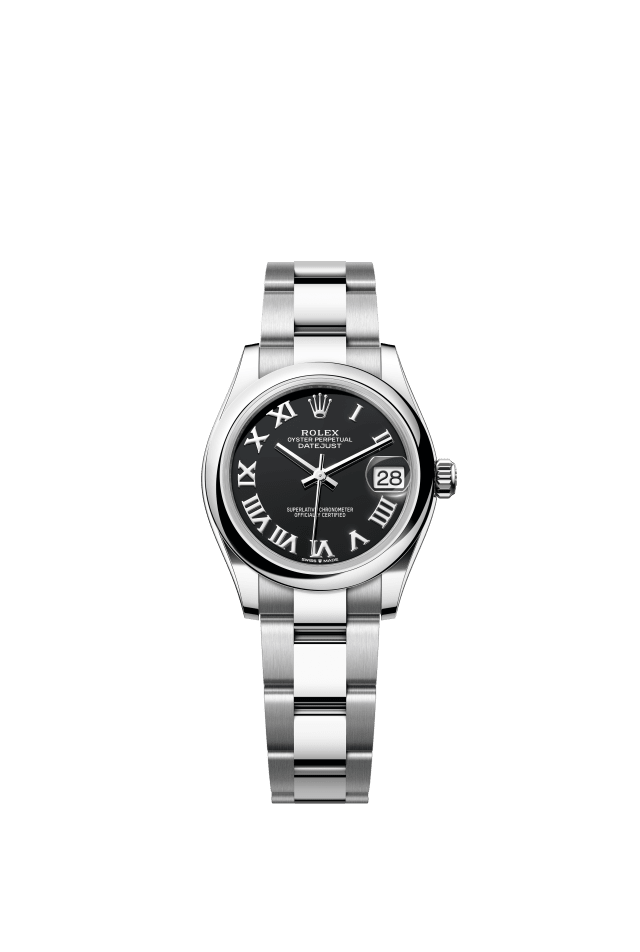 Rolex Datejust 31, Oyster, 31 mm, Oystersteel, bright black dial