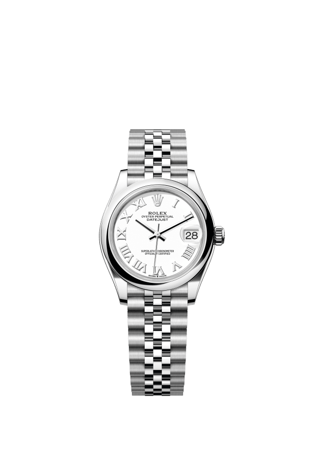 Rolex Datejust 31, Oyster, 31 mm, Oystersteel, white dial
