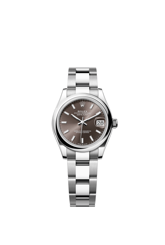 Rolex Datejust 31, Oyster, 31 mm, Oystersteel, dark grey dial