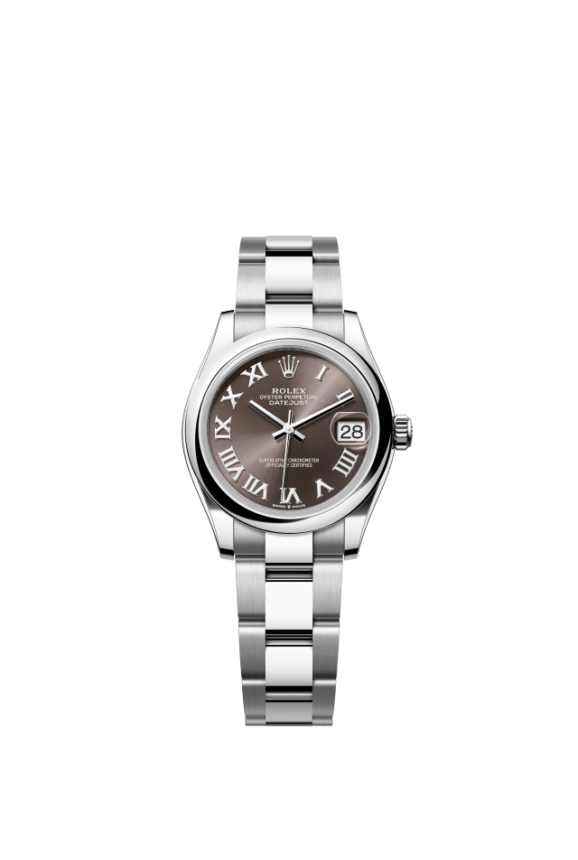 Rolex Datejust 31, Oyster, 31 mm, Oystersteel, dark grey dial