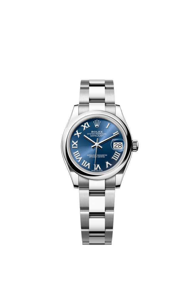 Rolex Datejust 31, Oyster, 31 mm, Oystersteel, bright blue dial