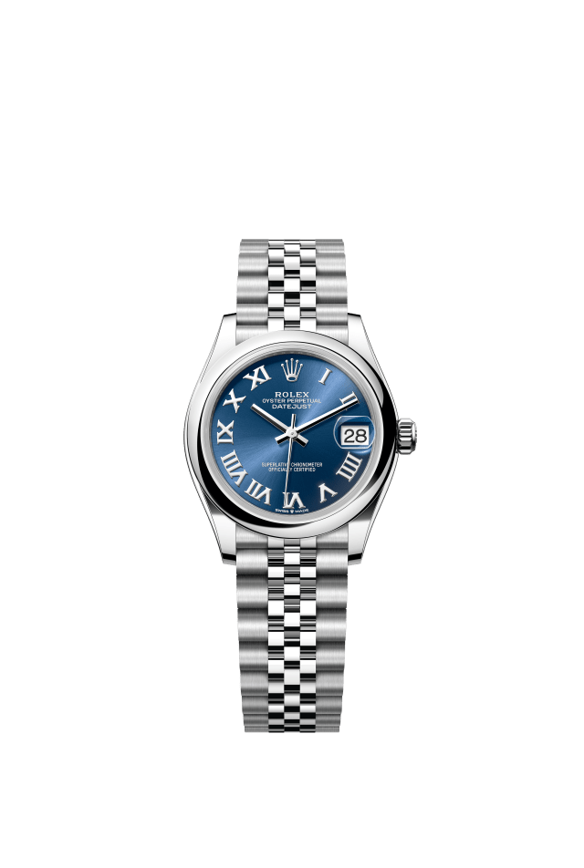 Rolex Datejust 31, Oyster, 31 mm, Oystersteel, bright blue dial