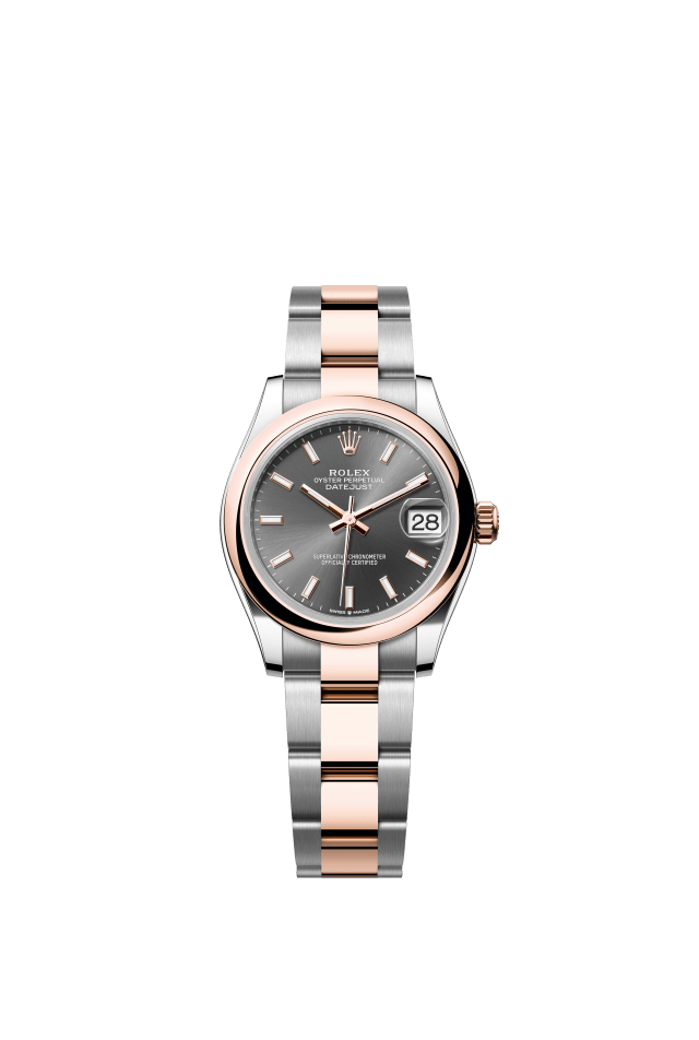 Rolex Datejust 31, Oyster, 31 mm, Oystersteel and Everose gold, slate dial