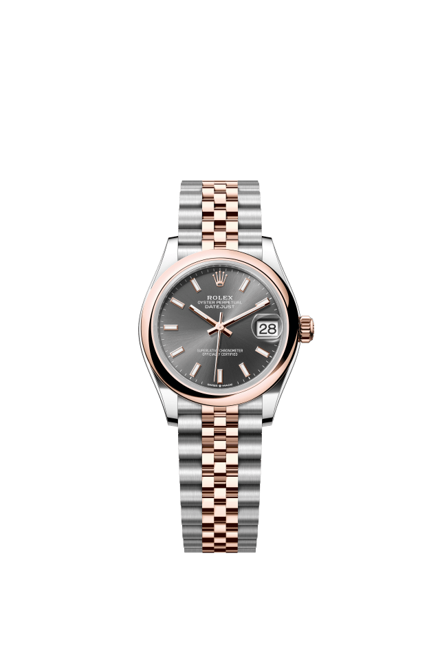 Rolex Datejust 31, Oyster, 31 mm, Oystersteel and Everose gold, slate dial