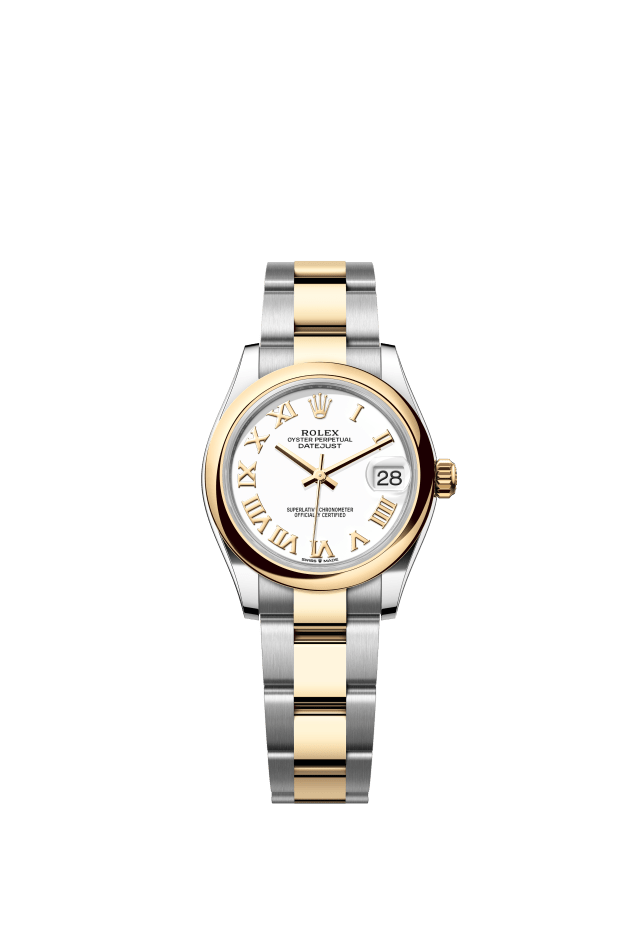 Rolex Datejust 31, Oyster, 31 mm, Oystersteel and yellow gold, white dial