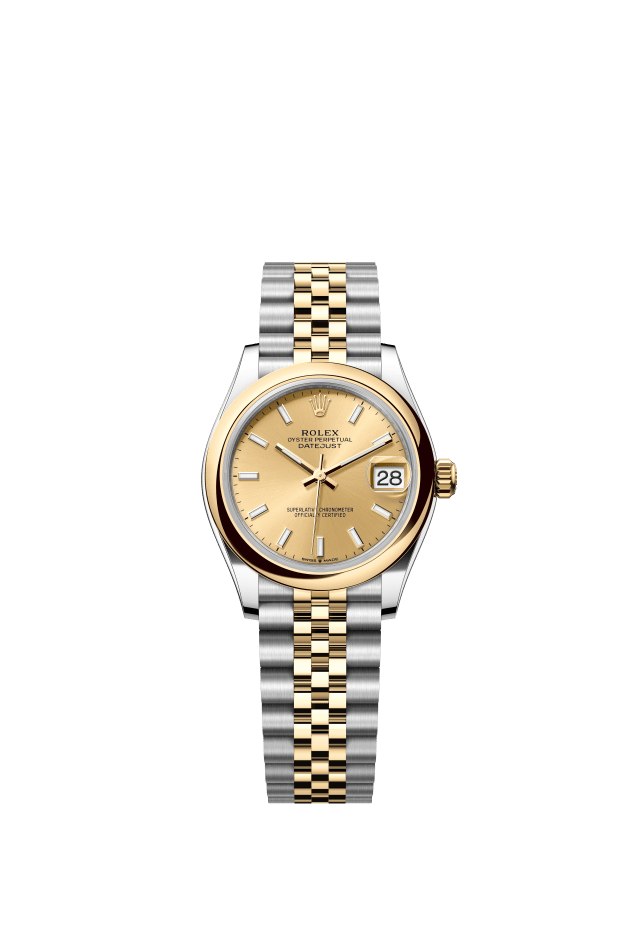 Rolex Datejust 31, Oyster, 31 mm, Oystersteel and yellow gold, champagne-colour dial