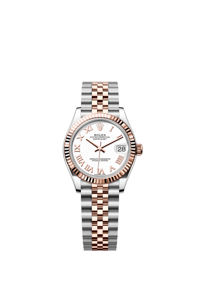 Rolex Datejust 31, Oyster, 31 mm, Oystersteel and Everose gold, white dial