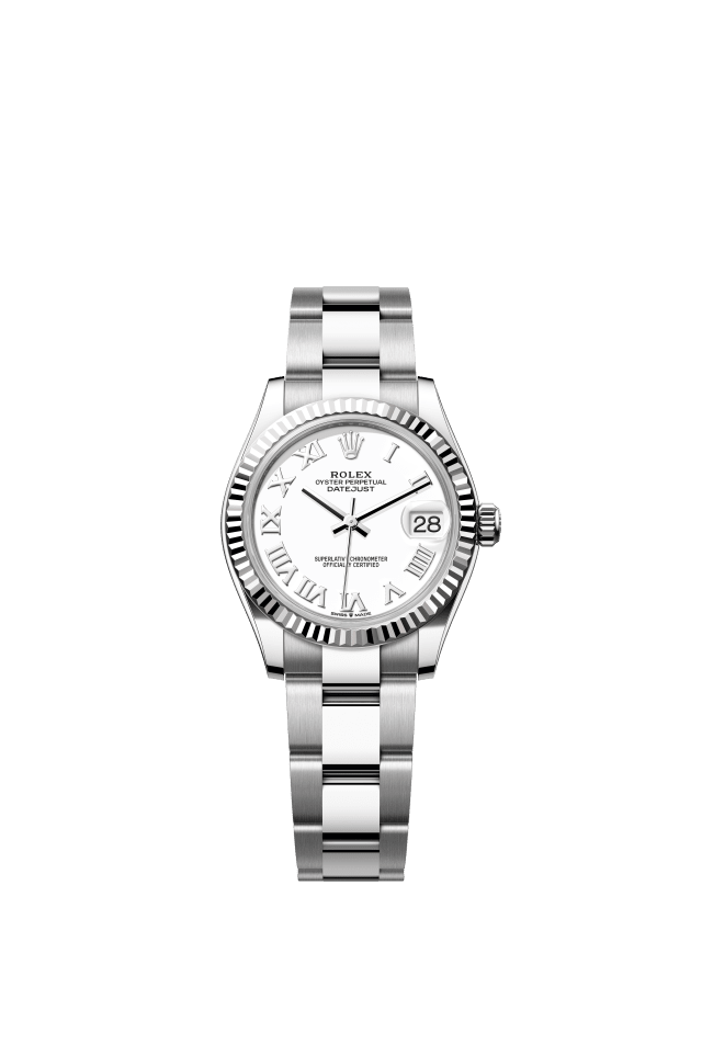Rolex Datejust 31, Oyster, 31 mm, Oystersteel and white gold, white dial