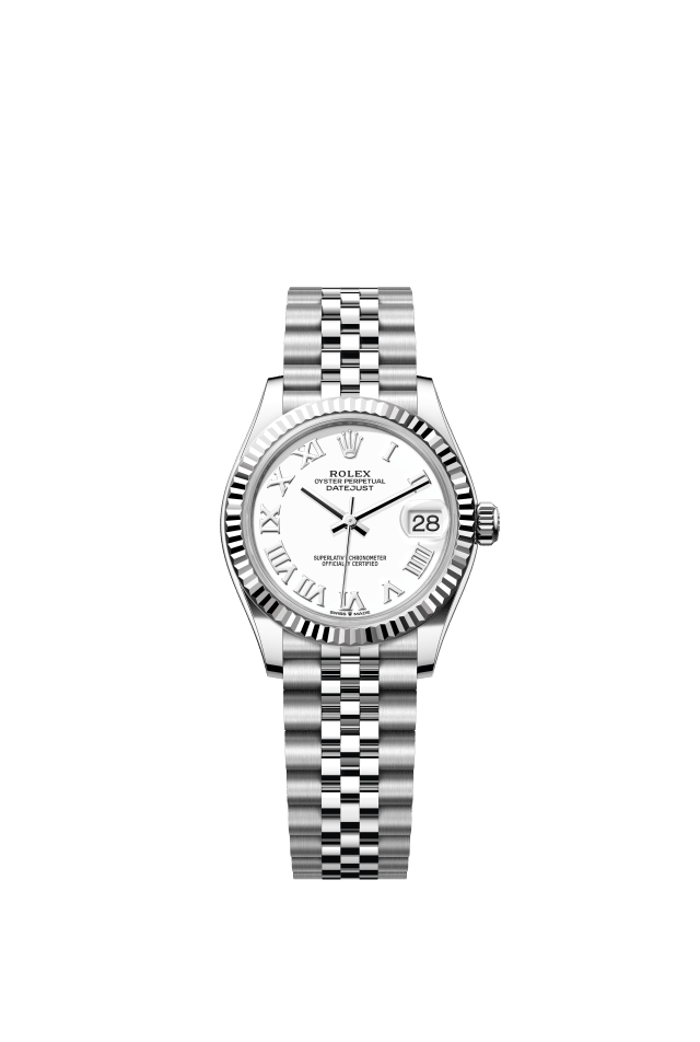 Rolex Datejust 31, Oyster, 31 mm, Oystersteel and white gold, white dial