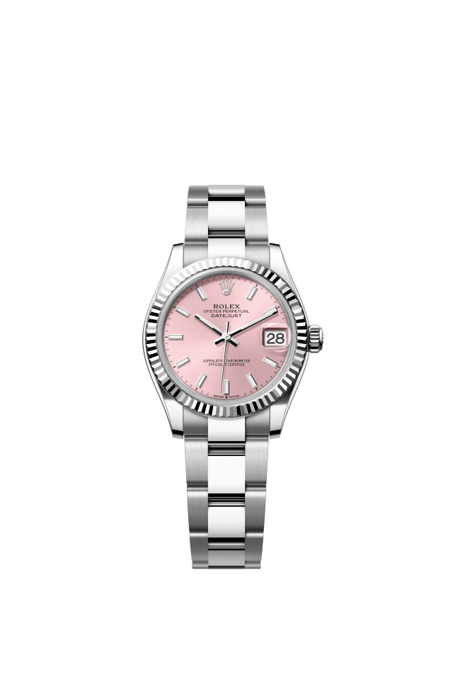 Rolex Datejust 31, Oyster, 31 mm, Oystersteel and white gold, pink dial
