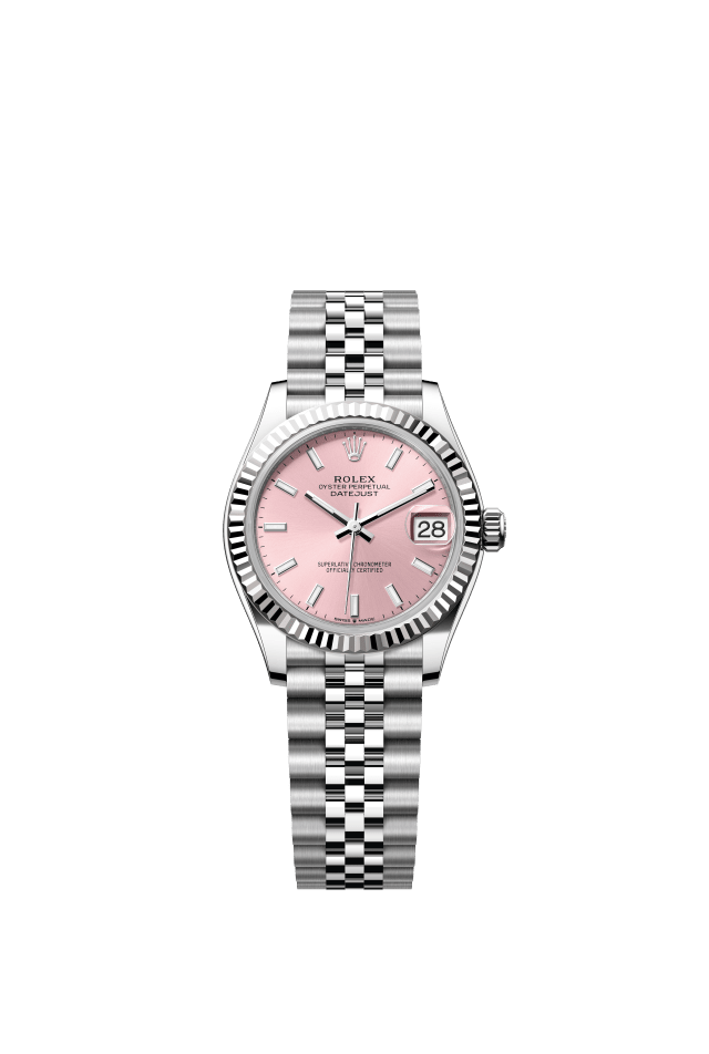 Rolex Datejust 31, Oyster, 31 mm, Oystersteel and white gold, pink dial