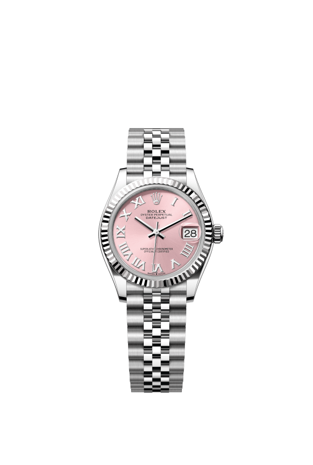 Rolex Datejust 31, Oyster, 31 mm, Oystersteel and white gold, pink dial