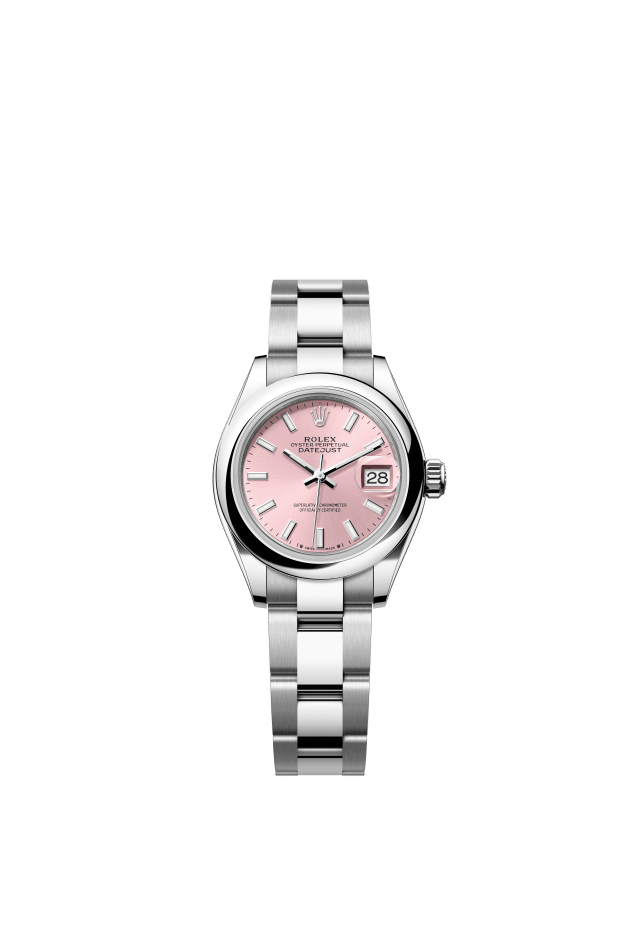 Rolex Lady-Datejust, Oyster, 28 mm, Oystersteel, pink dial