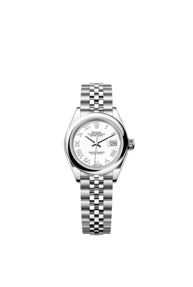 Rolex Lady-Datejust, Oyster, 28 mm, Oystersteel, white dial
