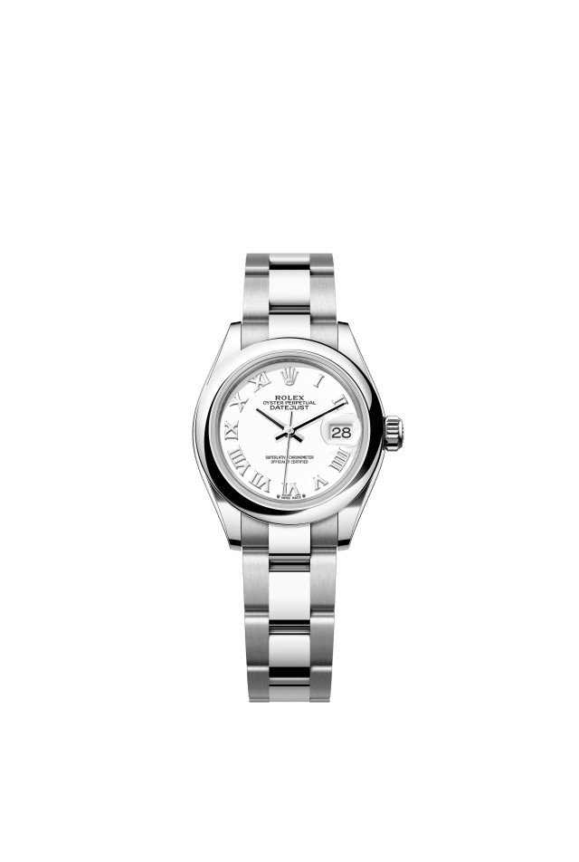 Rolex Lady-Datejust, Oyster, 28 mm, Oystersteel, white dial