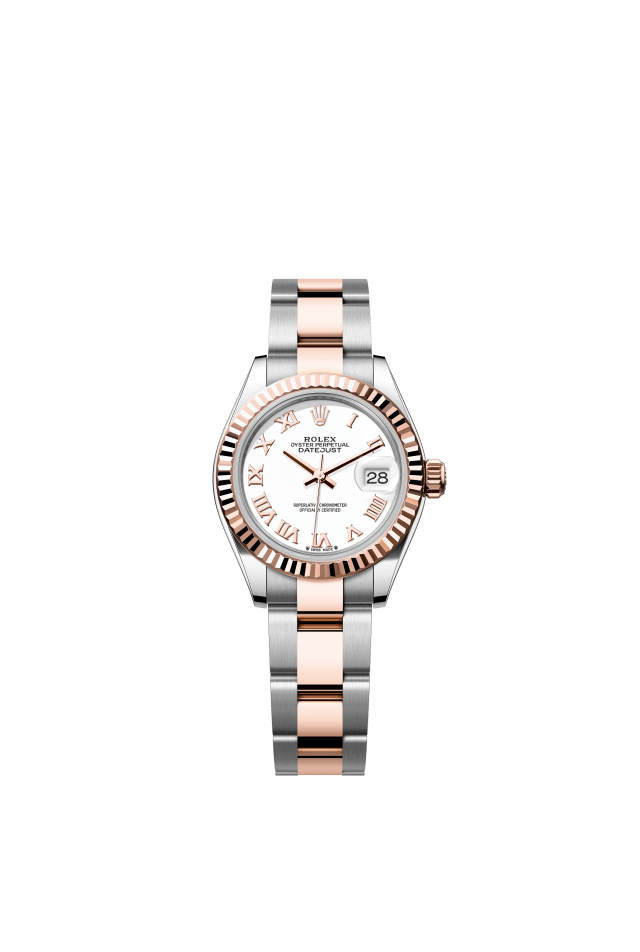 Rolex Lady-Datejust, Oyster, 28 mm, Oystersteel and Everose gold, white dial