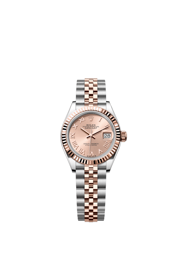 Rolex Lady-Datejust, Oyster, 28 mm, Oystersteel and Everose gold, rosé-colour dial