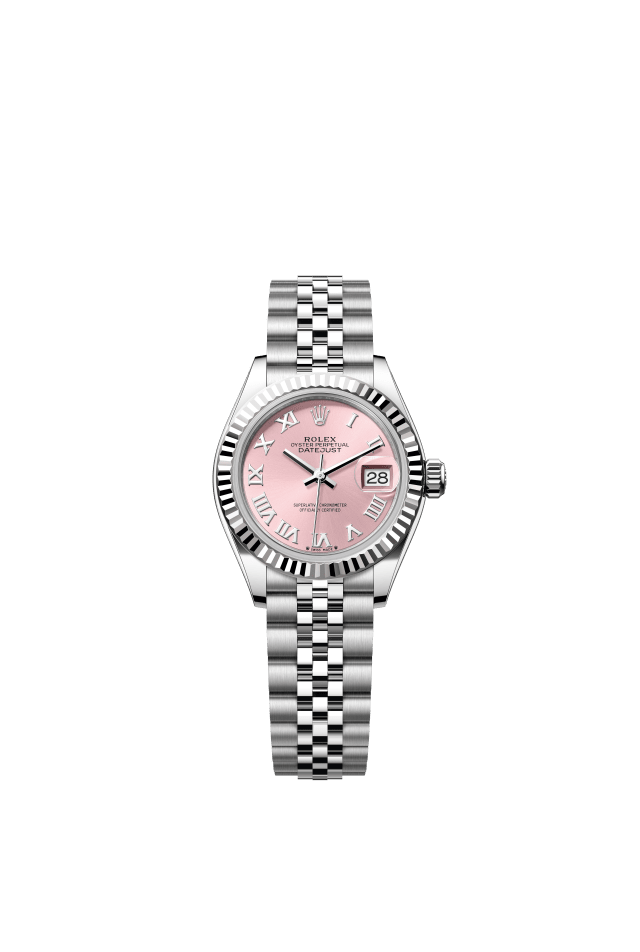 Rolex Lady-Datejust, Oyster, 28 mm, Oystersteel and white gold, pink dial