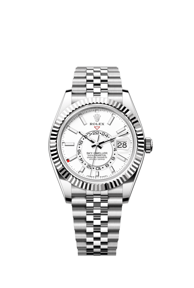 Rolex Sky-Dweller, Oyster, 42 mm, Oystersteel and white gold, intense white dial